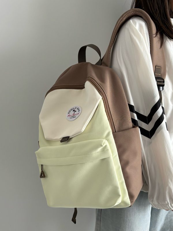 Lightweight Water-Resistant Dual-Color Backpack for Women - Stylish Summer School Bag & Travel Backpack for Students 2025