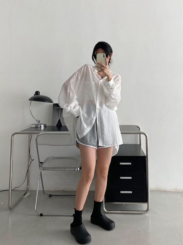Lightweight White Long-Sleeve Sun Protection Shirt for Women - Loose Korean Style Tencel Jacket Top for Spring and Summer