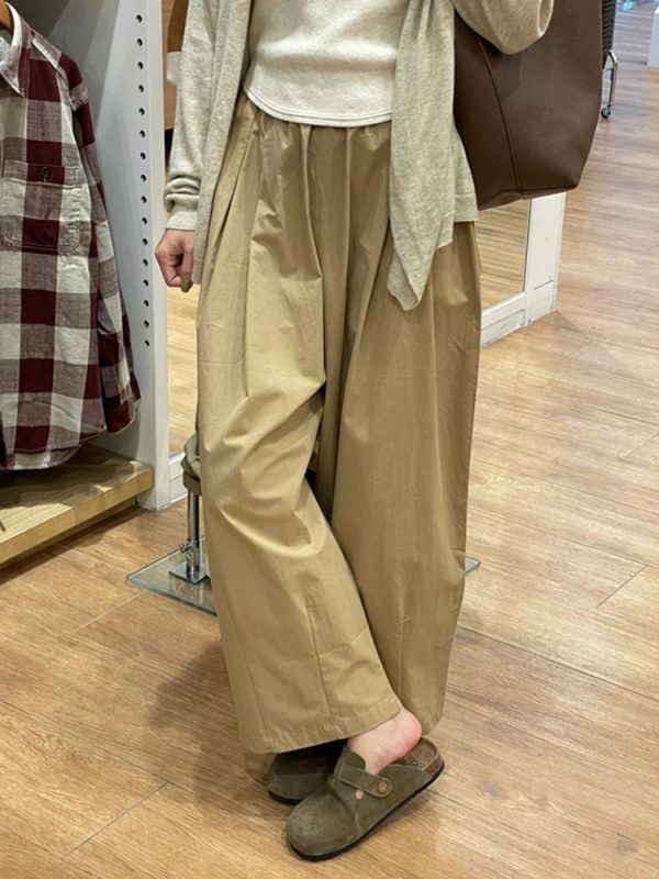 Lightweight Wide-Leg Balloon Pants for Women, Japanese Style Cropped Carrot Pants, Loose Fit Summer Trousers for Petite Fashion