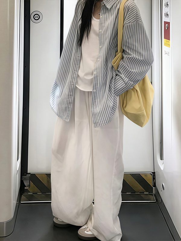 Lightweight Women's White Wide-Leg Pants - Summer 2025 Casual, Slimming, Loose Fit for Effortless Style