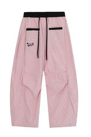 Loose Fit Striped Curved Knife Work Pants for Women - Versatile Wide-Leg Jazz Dance Casual Trousers in American Street Style