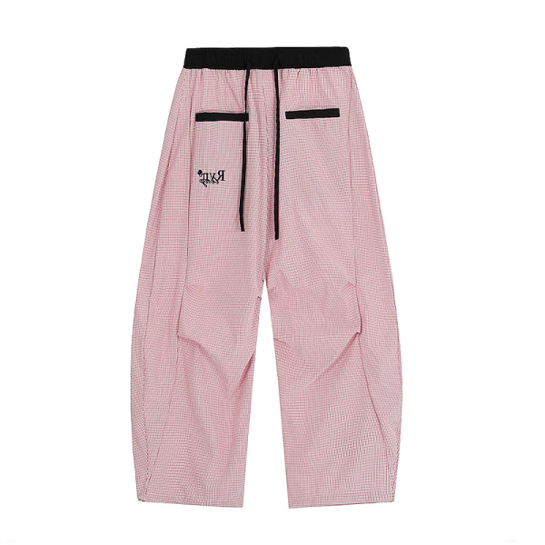 Loose Fit Striped Curved Knife Work Pants for Women - Versatile Wide-Leg Jazz Dance Casual Trousers in American Street Style