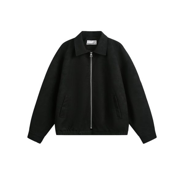 Loose Matte Leather Lapel Workwear Jacket for Men and Women - Spring American Style Unisex Fashion Outerwear