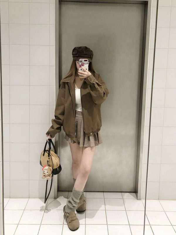 Loose Matte Leather Lapel Workwear Jacket for Men and Women - Spring American Style Unisex Fashion Outerwear