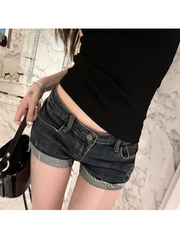 Low Waist Denim Shorts for Women - Spicy Mini Hot Pants, Tight Fit, Sweet Style, Y2K Inspired Summer Fashion