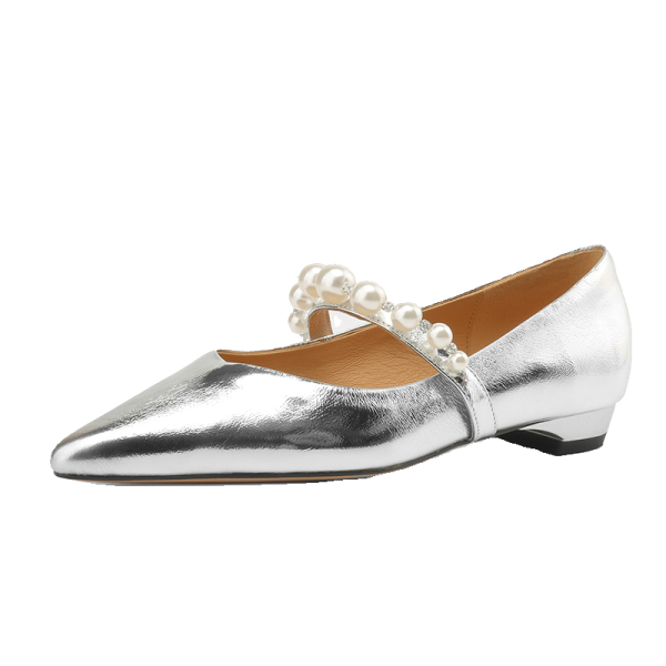Mary Jane Shoes for Women - Pointed Flat, Soft Comfortable Design, Shallow Mouth Style, Italian Corso Venezia Inspired Footwear