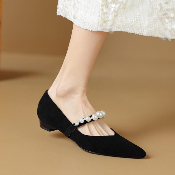 Mary Jane Shoes for Women - Pointed Flat, Soft Comfortable Design, Shallow Mouth Style, Italian Corso Venezia Inspired Footwear