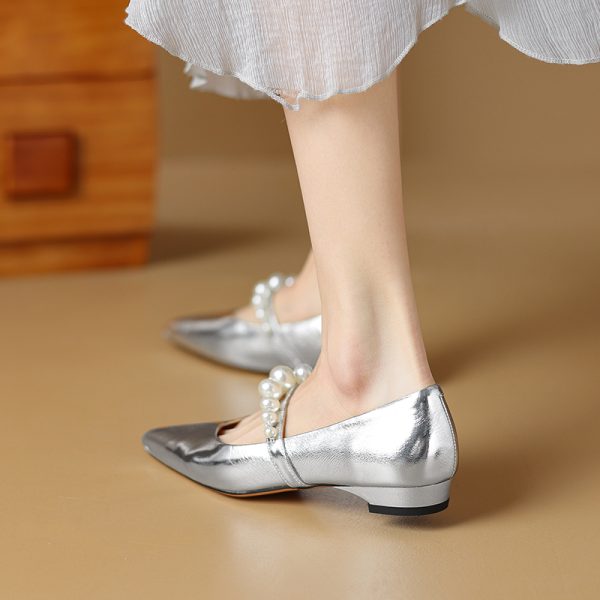 Mary Jane Shoes for Women - Pointed Flat, Soft Comfortable Design, Shallow Mouth Style, Italian Corso Venezia Inspired Footwear