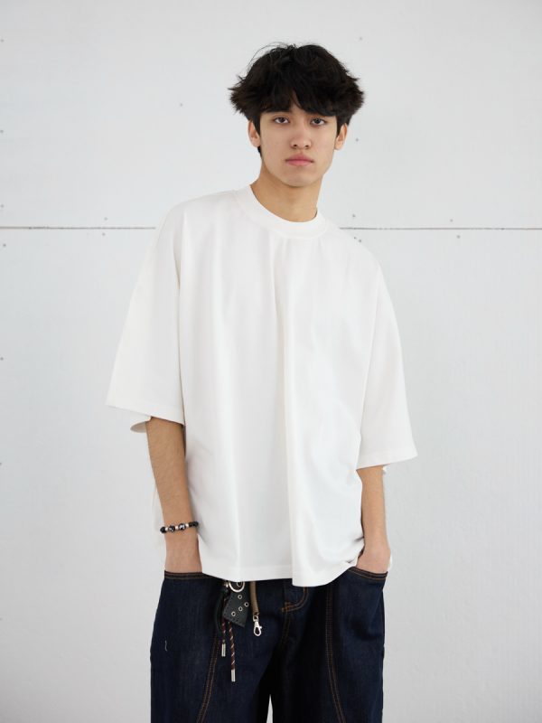 Men's 275g Heavyweight Pure Cotton Seamless Basic Short Sleeve T-Shirt - Loose Fit Spring/Summer Essential