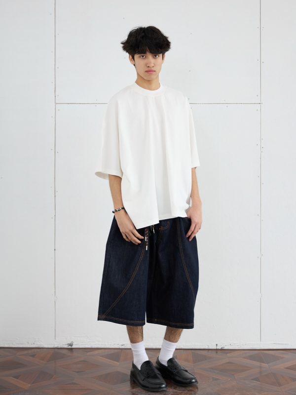 Men's 275g Heavyweight Pure Cotton Seamless Basic Short Sleeve T-Shirt - Loose Fit Spring/Summer Essential