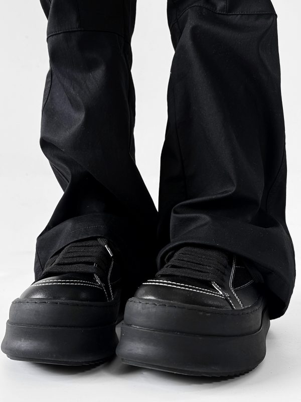 Men's American-Style Thick-Soled Milk-Flavored Leather Shoes, Trendy High Street Black and White Platform Derby Shoes for Women