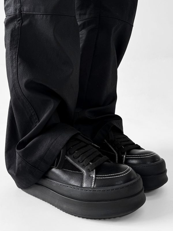 Men's American-Style Thick-Soled Milk-Flavored Leather Shoes, Trendy High Street Black and White Platform Derby Shoes for Women