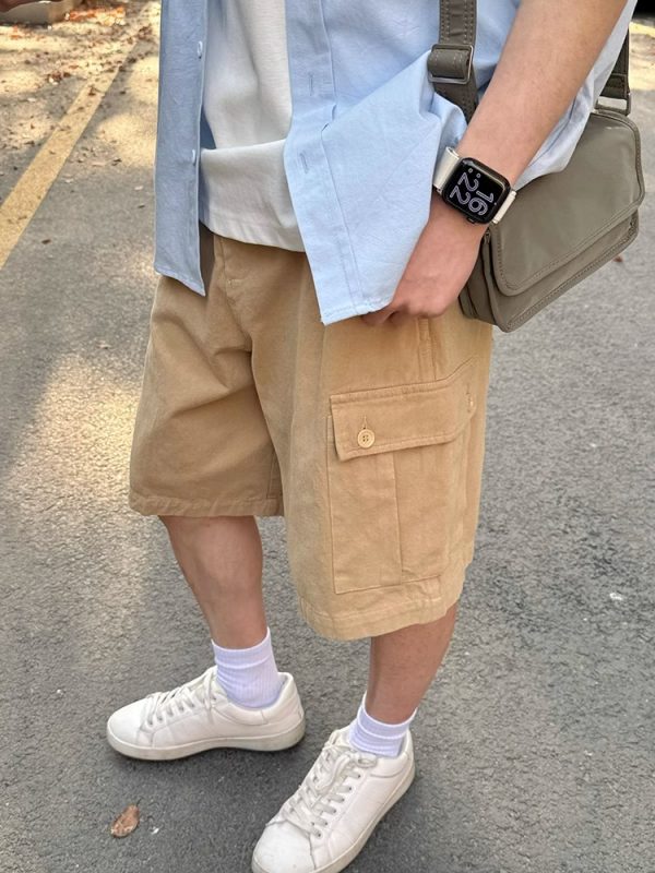 Men's and Women's American Retro Khaki Multi-Pocket Work Shorts - Loose Casual Straight-Leg Five-Point Summer Shorts