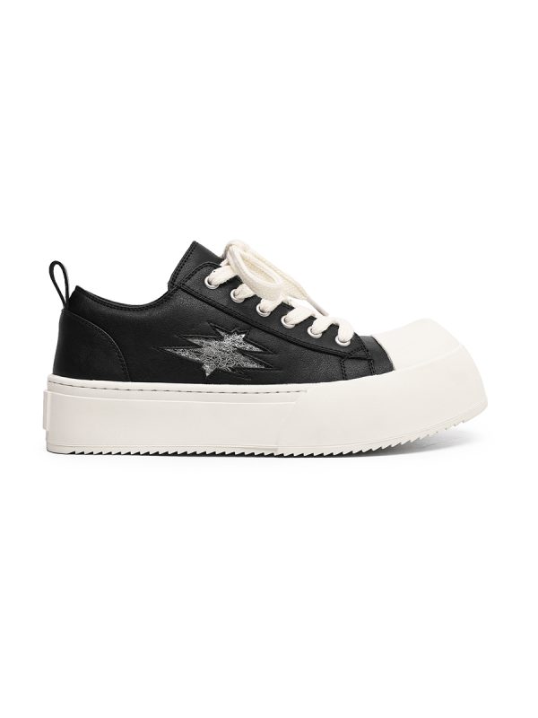 Men's and Women's Lightning Derby Shoes - Genuine Leather Casual Sneakers with Milk Flavor Sole - Stylish Commuter Footwear for Couples