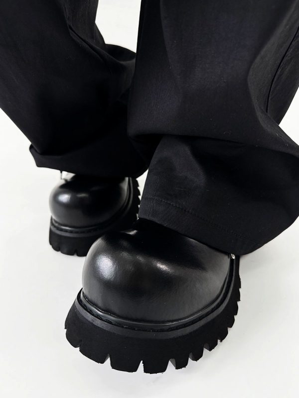 Men's and Women's Paris Mickey Big Head Derby Shoes - Pointed Thick-Soled Height-Increasing Genuine Leather Commuter Style