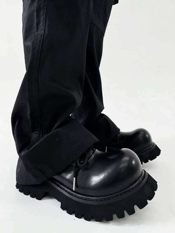 Men's and Women's Paris Mickey Big Head Derby Shoes - Pointed Thick-Soled Height-Increasing Genuine Leather Commuter Style