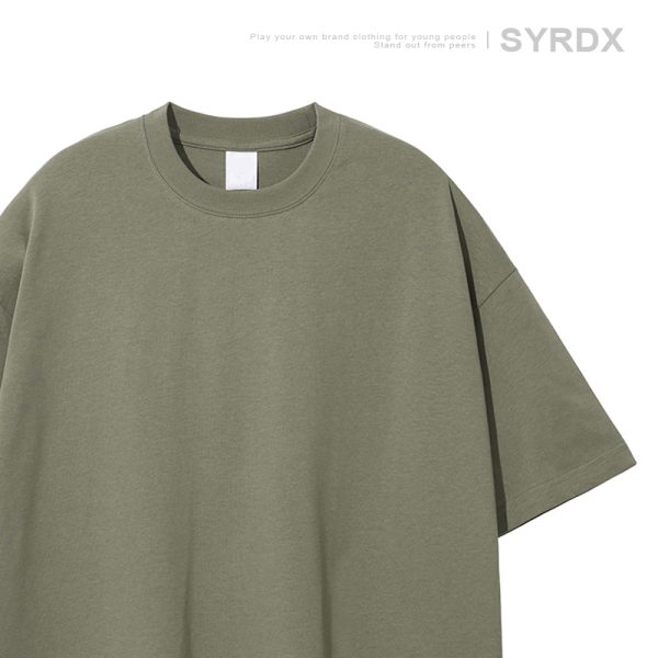 Men's Basic Cotton Undershirt - Loose Fit Short Sleeve, Round Neck, Non-Deformable, Zero Shrinkage, 230g Fabric