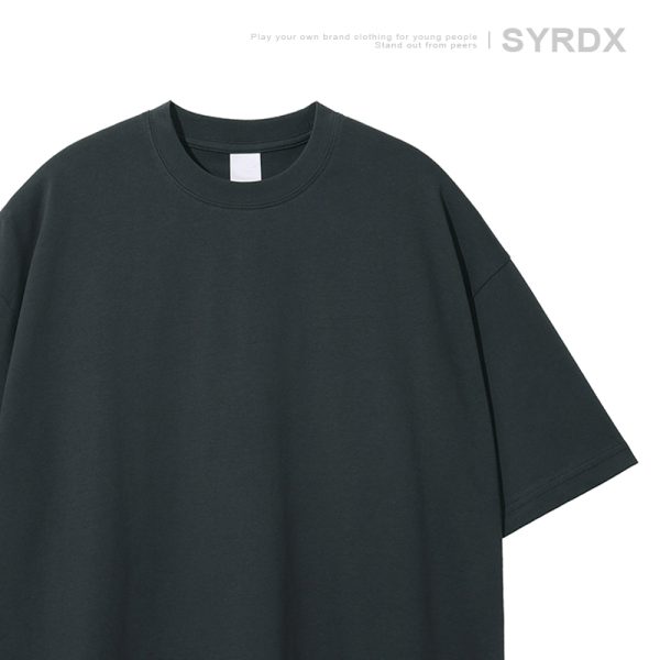 Men's Basic Cotton Undershirt - Loose Fit Short Sleeve, Round Neck, Non-Deformable, Zero Shrinkage, 230g Fabric