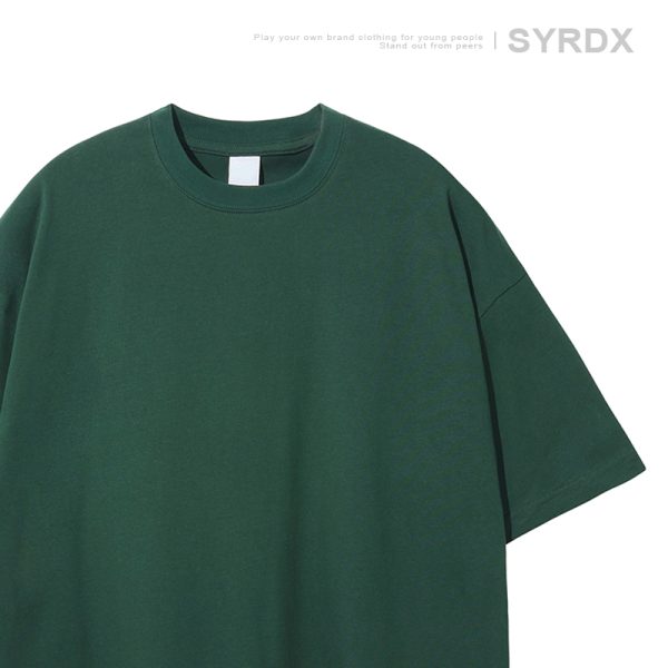 Men's Basic Cotton Undershirt - Loose Fit Short Sleeve, Round Neck, Non-Deformable, Zero Shrinkage, 230g Fabric