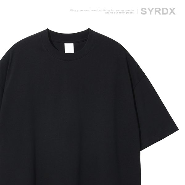 Men's Basic Cotton Undershirt - Loose Fit Short Sleeve, Round Neck, Non-Deformable, Zero Shrinkage, 230g Fabric