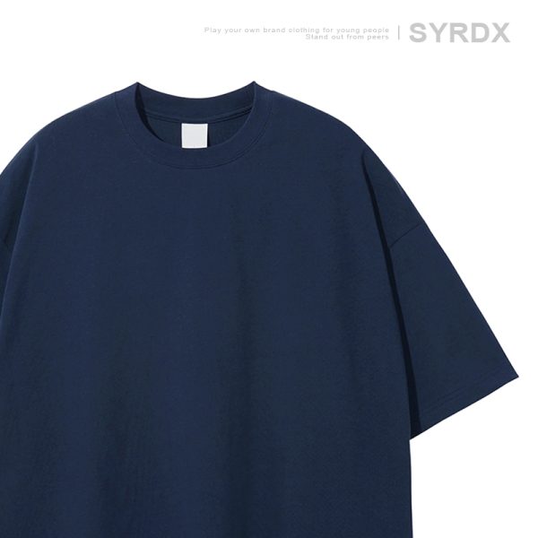 Men's Basic Cotton Undershirt - Loose Fit Short Sleeve, Round Neck, Non-Deformable, Zero Shrinkage, 230g Fabric