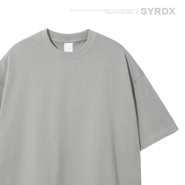 Men's Basic Cotton Undershirt - Loose Fit Short Sleeve, Round Neck, Non-Deformable, Zero Shrinkage, 230g Fabric
