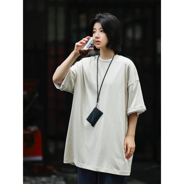 Men's Basic Cotton Undershirt - Loose Fit Short Sleeve, Round Neck, Non-Deformable, Zero Shrinkage, 230g Fabric