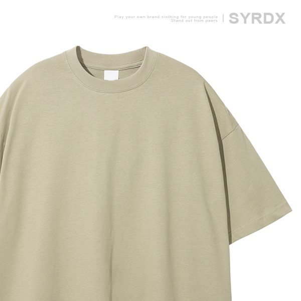 Men's Basic Cotton Undershirt - Loose Fit Short Sleeve, Round Neck, Non-Deformable, Zero Shrinkage, 230g Fabric