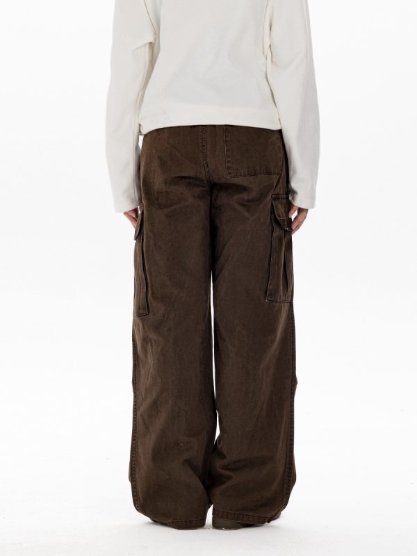 Men's Casual Loose Big Pocket Pants - Foldable Design, Straight Leg, Trendy Spring Fashion