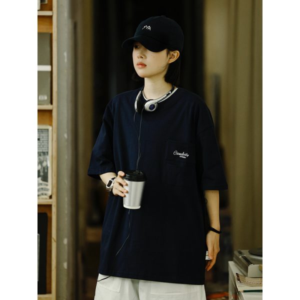 Men's Casual Retro Printed T-Shirt - Summer Loose Fit Round Neck Short Sleeve City Boy Trendy Minimalist Style