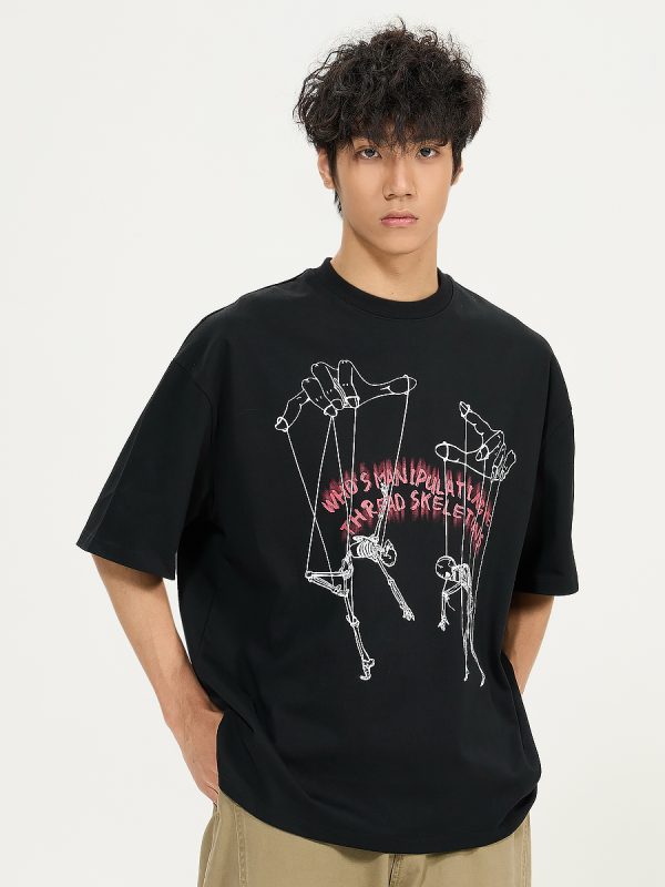 Men's Creative Hand-Painted Pattern Short Sleeve T-Shirt, Loose Fit Pure Cotton Top, Versatile 2025 Style