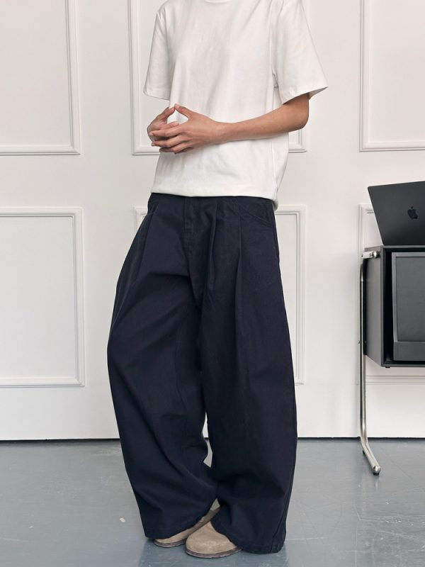 Men's Curved Blade Wide-Leg Pants - Trendy Casual Trousers, American Street Style, Versatile Baagy Design
