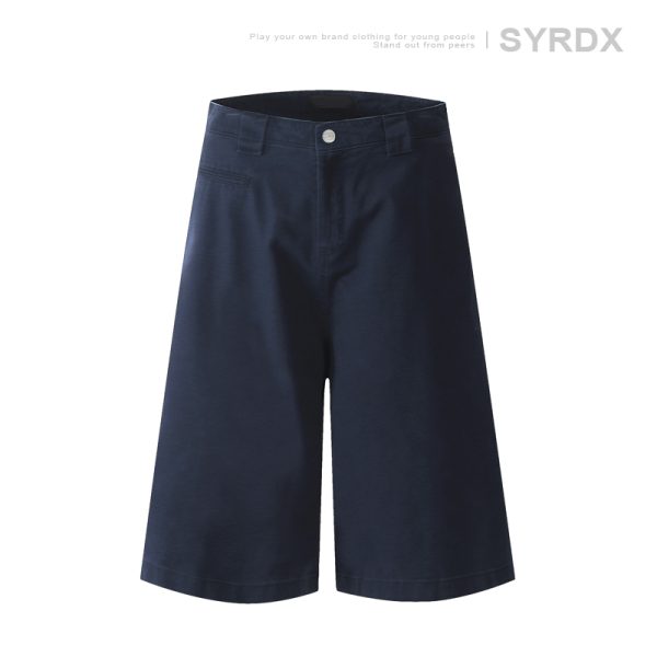 Men's Distressed Work Shorts - American Retro Barn Style, Straight-Cut Seven-Point Pants, Casual Couple's Summer Fashion