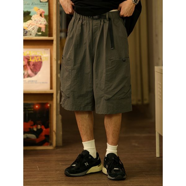 Men's Elastic Waist Shorts, Japanese Style Loose Casual Straight Pants, Summer 2023 Trend, Comfortable Fashion for Everyday Wear