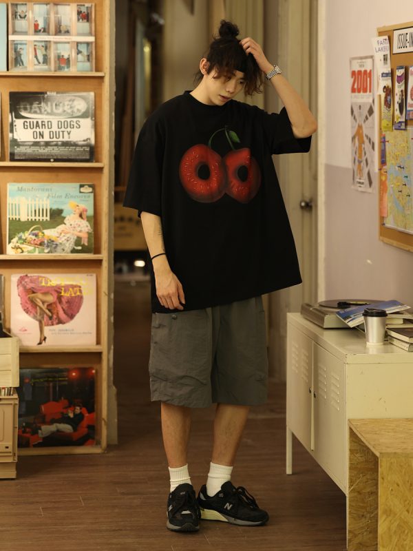 Men's Elastic Waist Shorts, Japanese Style Loose Casual Straight Pants, Summer 2023 Trend, Comfortable Fashion for Everyday Wear