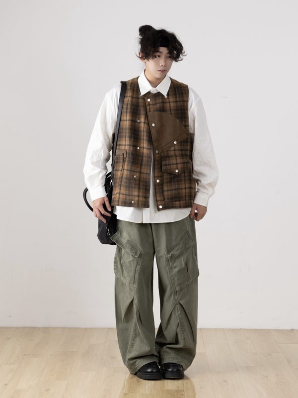 Men's Floor-Length Pleated Draped Casual Pants - Versatile American Style for Autumn, Trendy Workwear and Everyday Fashion