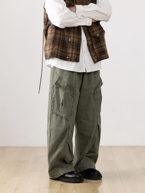 Men's Floor-Length Pleated Draped Casual Pants - Versatile American Style for Autumn, Trendy Workwear and Everyday Fashion
