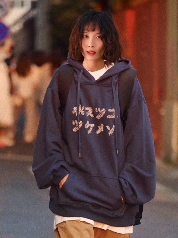Men's Japanese-Style Thickened Fleece-Lined Hoodie - Loose Retro Top for Spring & Autumn, Couples' Outfit Jacket