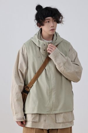 Men's Japanese Style Thin Hooded Vest - Versatile Outdoor Work Jacket for Couples, Trendy Fashion Essential