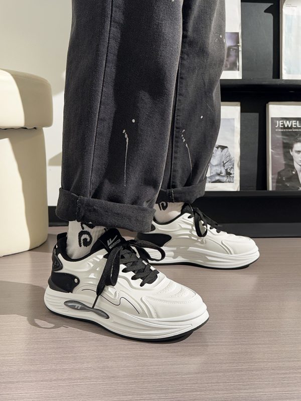 Men's Korean Style Casual Sports Shoes - Versatile Soft-Soled White Sneakers for Spring - Trendy Niche Footwear