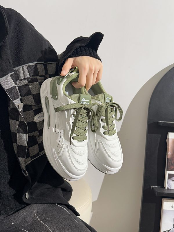 Men's Korean Style Casual Sports Shoes - Versatile Soft-Soled White Sneakers for Spring - Trendy Niche Footwear