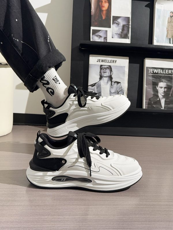 Men's Korean Style Casual Sports Shoes - Versatile Soft-Soled White Sneakers for Spring - Trendy Niche Footwear
