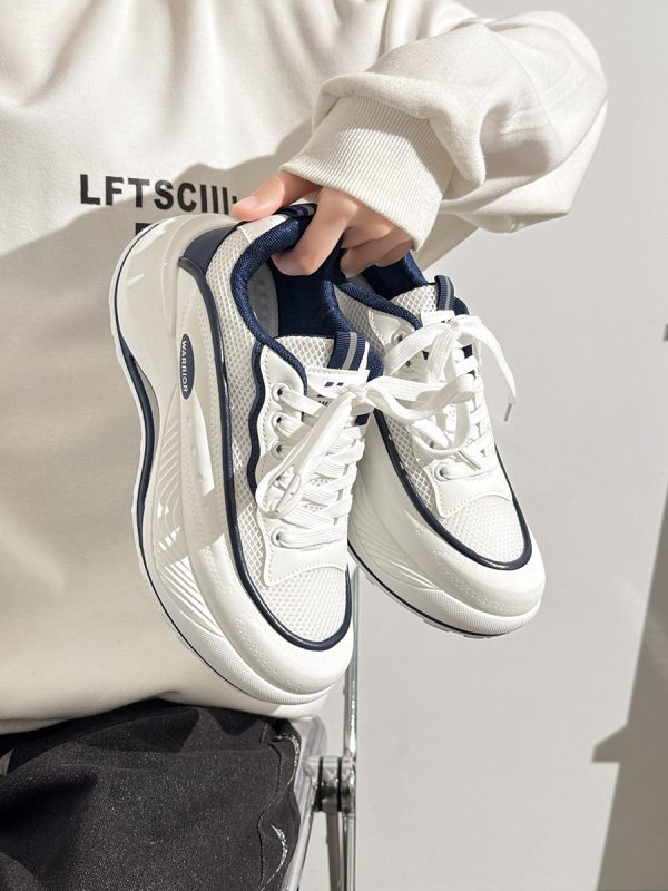 Men's Korean Style Casual Sports Shoes - Versatile Soft-Soled White Sneakers for Spring - Trendy Niche Footwear