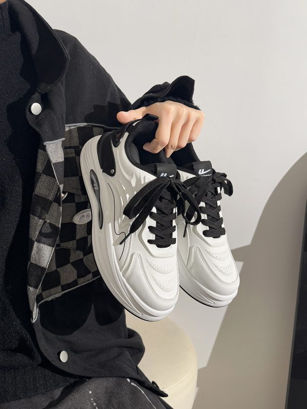 Men's Korean Style Casual Sports Shoes - Versatile Soft-Soled White Sneakers for Spring - Trendy Niche Footwear