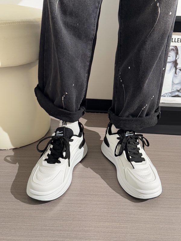 Men's Korean Style Casual Sports Shoes - Versatile Soft-Soled White Sneakers for Spring - Trendy Niche Footwear