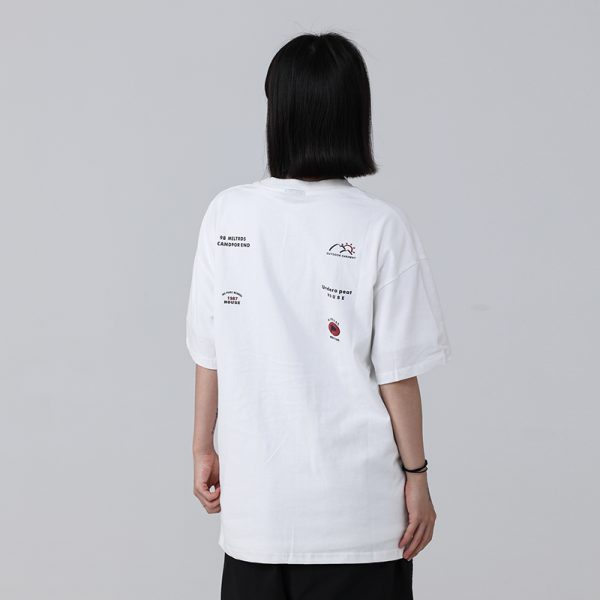 Men's Loose Round Neck Short-Sleeve T-Shirt with 'Sunset in the West' Outdoor Element Print - Casual Couple Top, Y2K Style