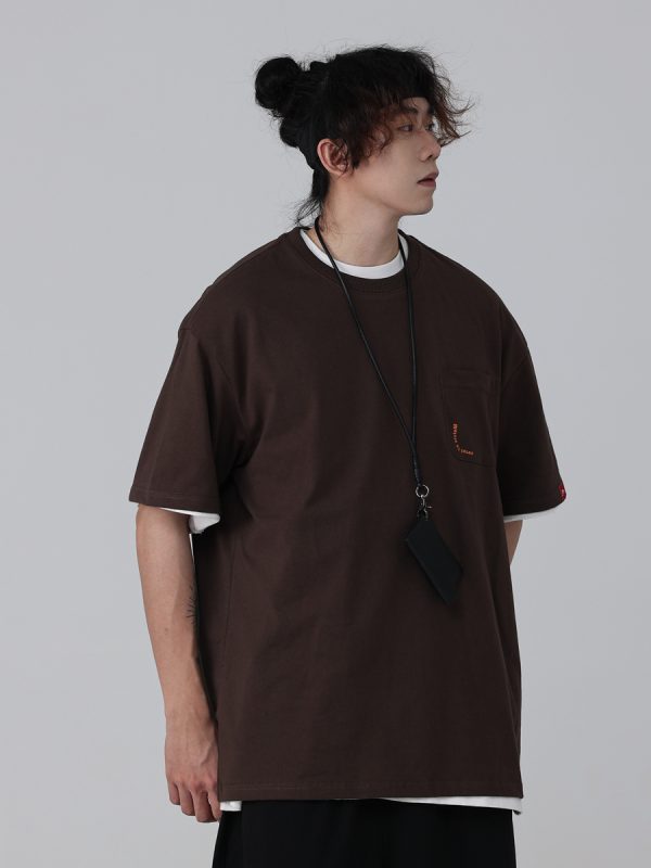 Men's Loose Round Neck Short-Sleeve T-Shirt with 'Sunset in the West' Outdoor Element Print - Casual Couple Top, Y2K Style