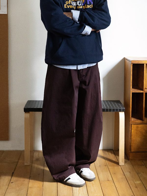 Men's Retro Minimalist Loose Military Green Wide-Leg Cargo Pants â€“ Casual Trousers for 90s Inspired Style