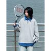 Men's Retro Striped Color-Block Fake Two-Piece Sweatshirt with V-Neck Design - Loose Fit, Versatile Style for 90s and Y2K Inspired Looks