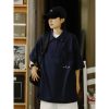 Men's Short Sleeve Polo Shirt with Zipper Design, Loose Fit Summer Top, Trendy Niche Style
